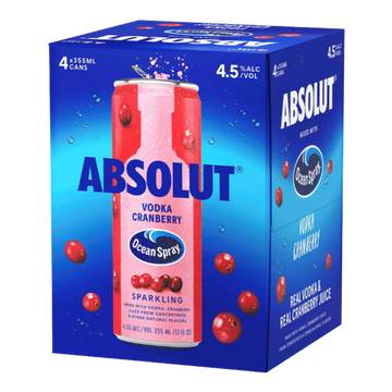 Absolut Ocean Spray Cranberry  12oz Cns