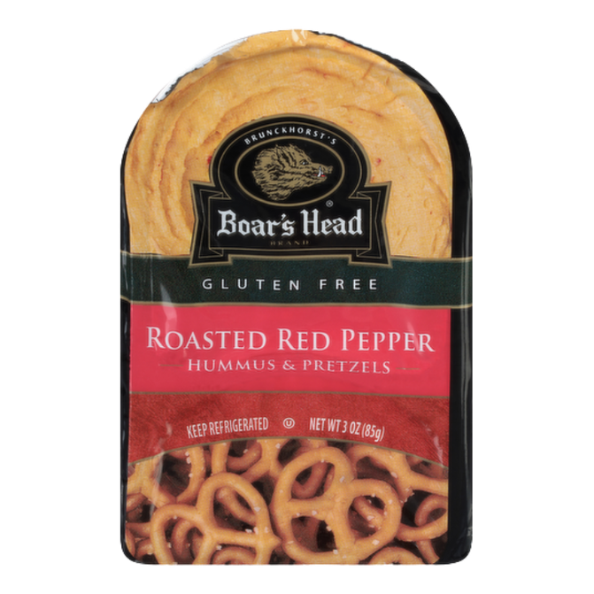 Boars Head Roasted Red Pepper Hummus & Pretzels 3oz