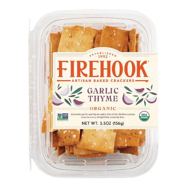 Firehook Garlic Thyme Organic Crackers