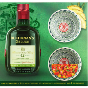 Buchanans 12yr Blended Scotch Giftset w/ 2 salsa bowls