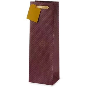 Burgundy Quilted Faux Leather Wine Bag