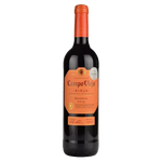 A bottle of Campo Viejo Rioja Reserva 2015 red wine, featuring a dark glass bottle with a bright orange neck wrap and a matching orange label, set against a plain white background.
