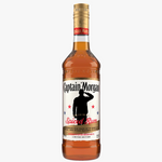 A bottle of Captain Morgan Spiced Rum on a white background with a circular callout that says 'SELECT STATES ONLY'.