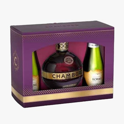 Chambord  Gift Set w 2 Korbel Brut 187ml