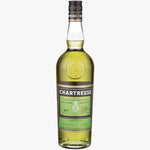 Chartreuse bottle on a black background