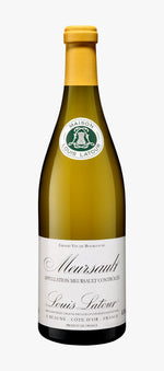 Bottle of Louis Latour Meursault wine on a white backgroun