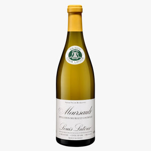 Bottle of Louis Latour Meursault wine on a white backgroun
