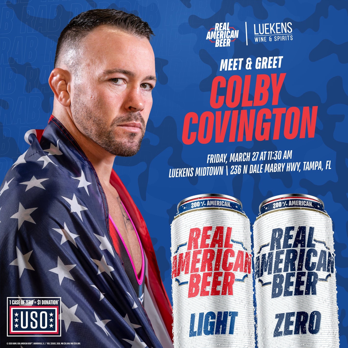 Colby Covington x Real American Beer Signing