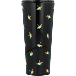 Corkcicle Tumbler Tossed Umbrella Black 24oz