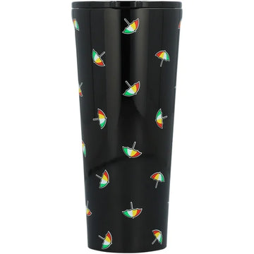 Corkcicle Tumbler Tossed Umbrella Black 24oz