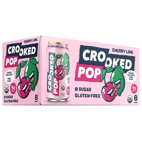 Crooked Pop Organic Hard Soda Cherry Lime