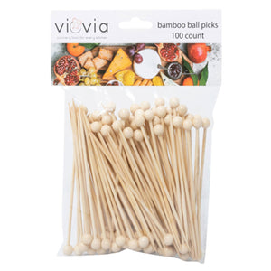 Drynk Bamboo Ball Picks Brights 100ct