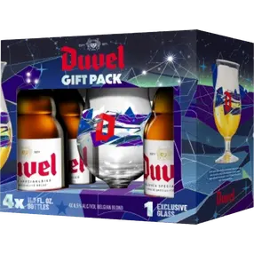 Duvel Holiday Gift Pack  4pk Btl W/ Glass