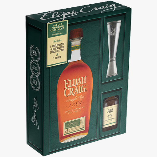 Elijah Craig Straight Rye  Gift Set W/ Jigger & Mixer
