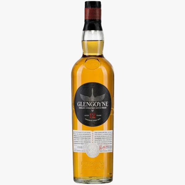 A bottle of Glengoyne 12 Years Single Malt Scotch Whisky on a plain white background.