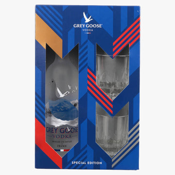 Grey Goose Vodka  with 2 Martini Glasses
