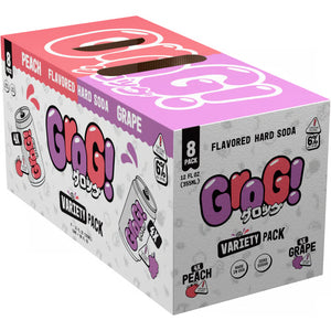 Grog! Hard Soda Peach & Grape Variety 8Pk Can