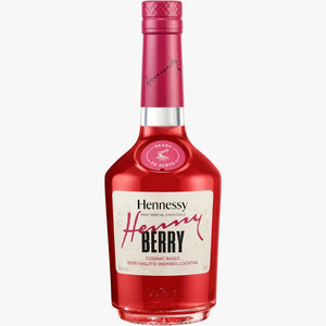 Red Hennessy Berry bottle on a white background