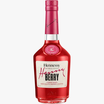 Red Hennessy Berry bottle on a white background