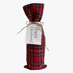 Holiday Tartan Wine Bag