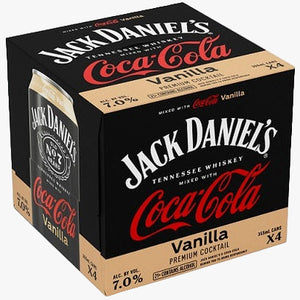 Jack Daniels & Coca Cola Vanilla 4pk Can