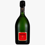 A bottle of Champagne Jeeper Non-Alcoholic Premium Cider in a dark green glass bottle with a red and gold label, sealed with a black foil top, on a plain white background.