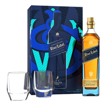 Johnnie Walker Blue  with 2 Glasses