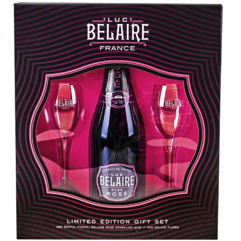 Luc Belaire Rare Rose  Gift Set With Two Flutes