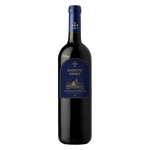 A bottle of Majestic Esprit red wine with a dark glass body, a deep blue foil capsule at the neck, and a matching dark blue front label featuring gold lettering and a castle illustration, set against a plain white background.