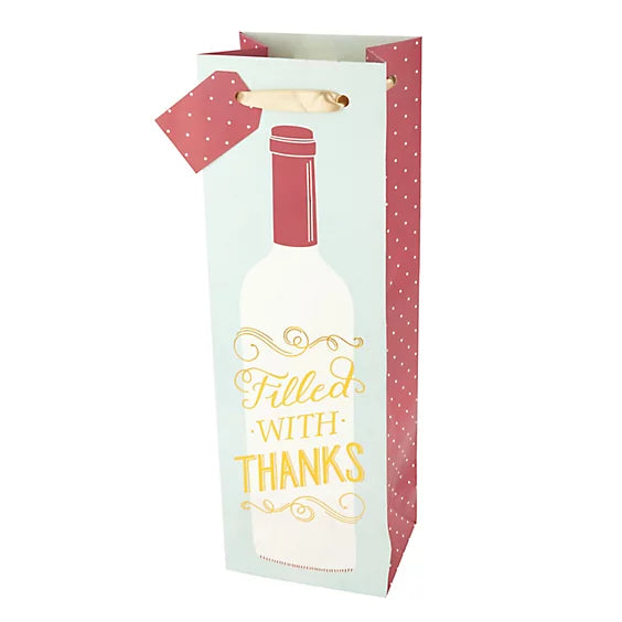 Marketplace Filled With Thanks Wine Bag