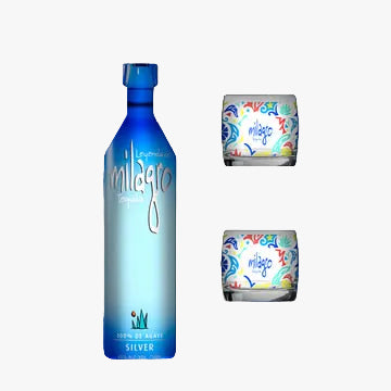 Milagro Silver  Gift Set With 2 Rocks Glasses