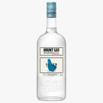 Mount Gay Silver rum bottle on a white background