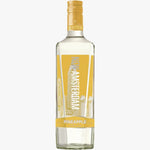 A bottle of Nagle &amp; Amsterdam Pineapple liqueur with a yellow and white label, set against a plain white background.