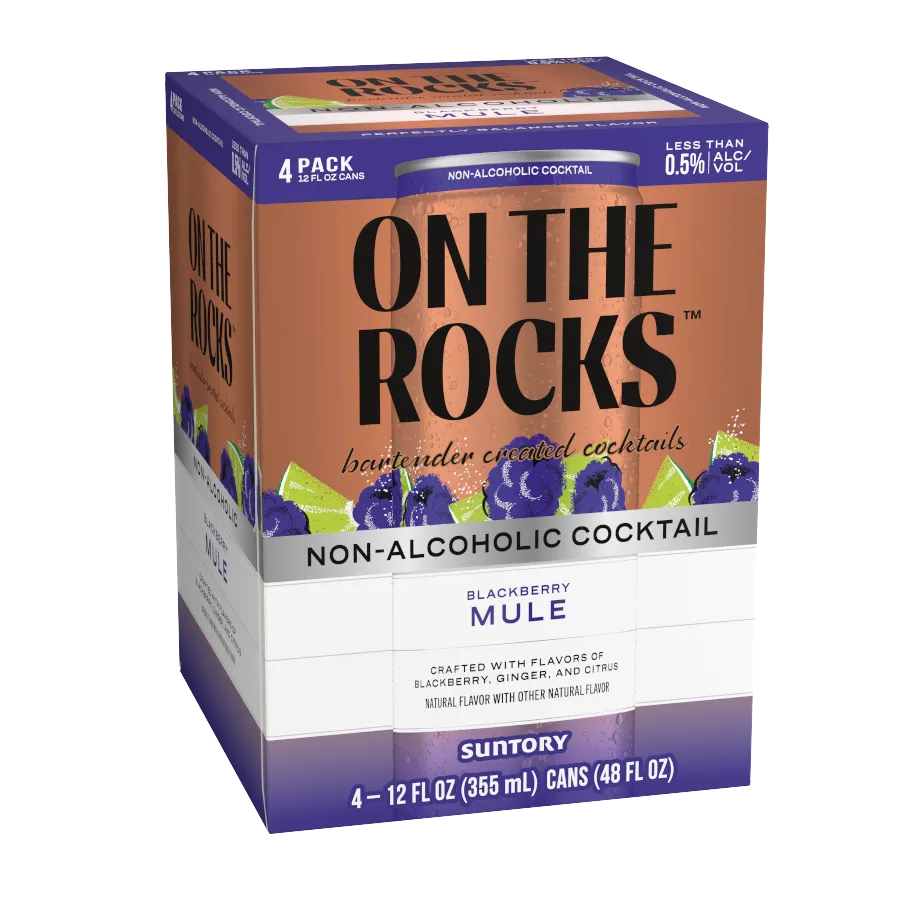 On The Rocks Non-Alcoholic Blackberry Mule Cocktail 4pk Can