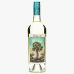 Wine bottle labeled 'Optimist' with a colorful label featuring a tree and person.
