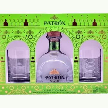 Patron Silver Tequila  Gift Set w 2 Collectors Cups
