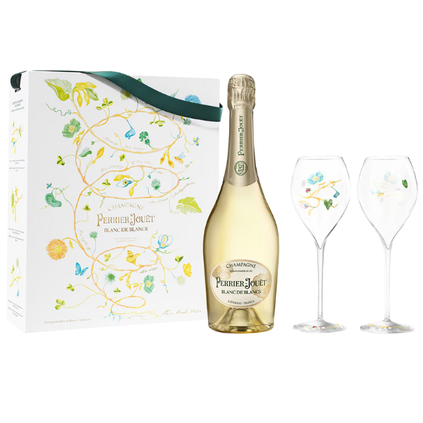 Perrier Jouet Blanc de Blancs Gift Set W/ 2 Flutes