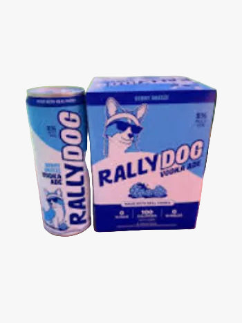 A can and box of Rally Dog Smokeless Tobacco Gums placed on an outdoor wooden table, with a blurred park background.
