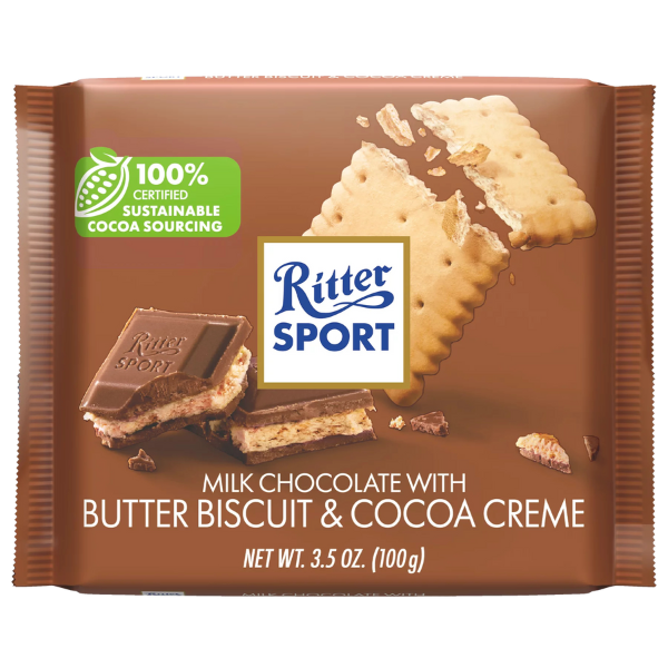 Ritter Sport Milk Chocolate With Butter Biscuit & Cocoa Creme