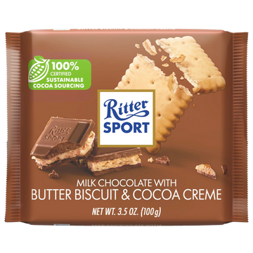 Ritter Sport Milk Chocolate With Butter Biscuit & Cocoa Creme