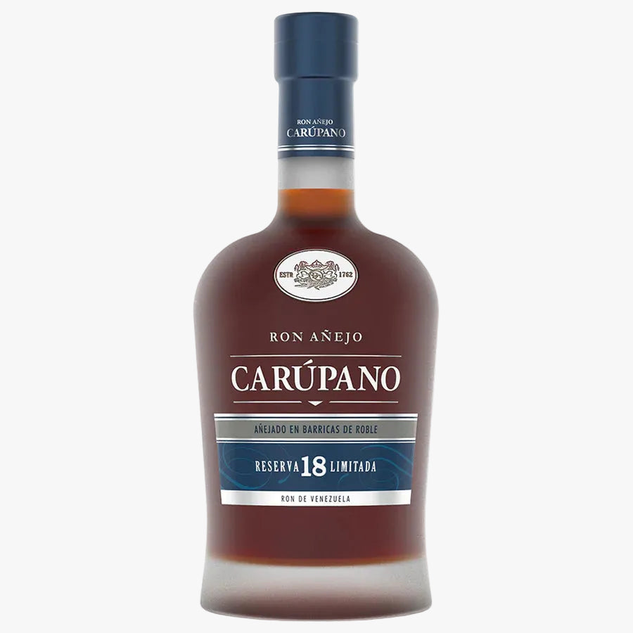 Carupano rum bottle on a white background
