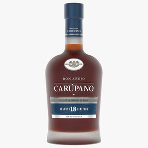 Carupano rum bottle on a white background