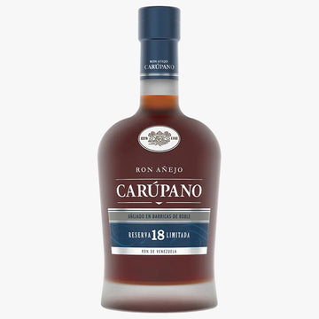 Carupano rum bottle on a white background