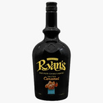 Black bottle of Ryan's Salted Caramel Irish Cream Liqueur on a white background