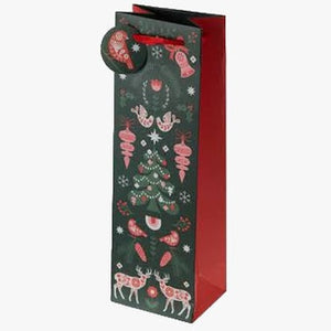 Scandinavian Holiday Wine Bag