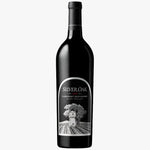 A bottle of Silver Oak Cabernet Sauvignon from Napa Valley, featuring a black bottle and a white label with a detailed illustration of a vineyard and winery.