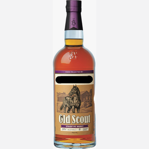 Whiskey bottle with a horse illustration on the label, ready for customization.