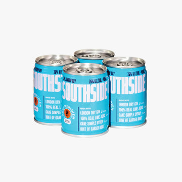 Four Southside cocktail cans on a white background