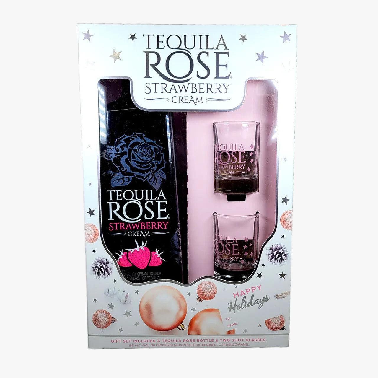 Tequila Rose Strawberry Cream  Gift Set W/2 Shot Glasses