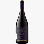 A bottle of The Calling Pinot Noir red wine, featuring a dark glass bottle with a deep purple label and gold lettering, set against a plain white background.